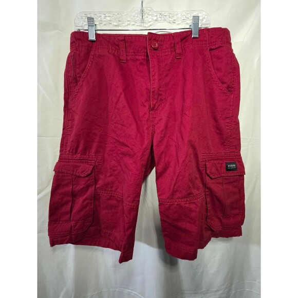 GUESS Other - GUESS Mens Cargo Shorts X20D12WBC01 Red Size 34 Los Angeles Casual